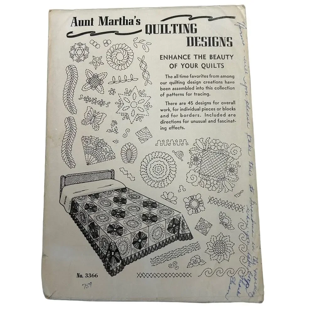 Vintage‎ Aunt Martha's Traceable Quilting Design #3366